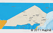 Shaded Relief Panoramic Map of MALINDI, political outside