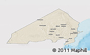 Shaded Relief Panoramic Map of MALINDI, single color outside
