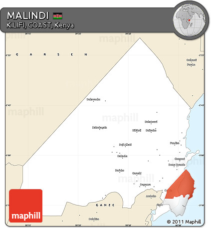 Classic Style Simple Map of MALINDI