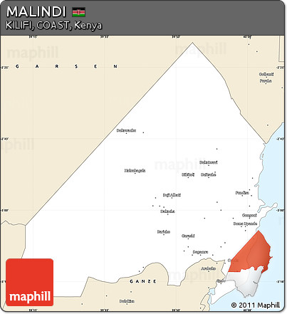 Classic Style Simple Map of MALINDI