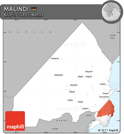 Gray Simple Map of MALINDI