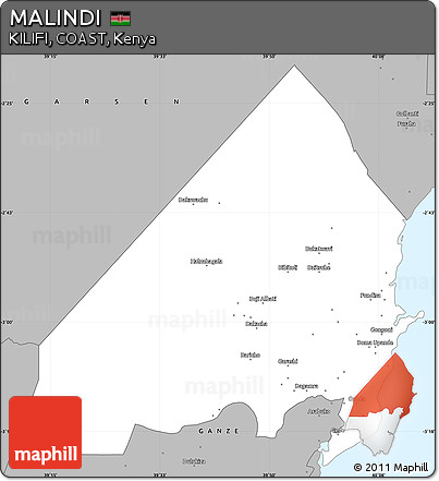 Gray Simple Map of MALINDI