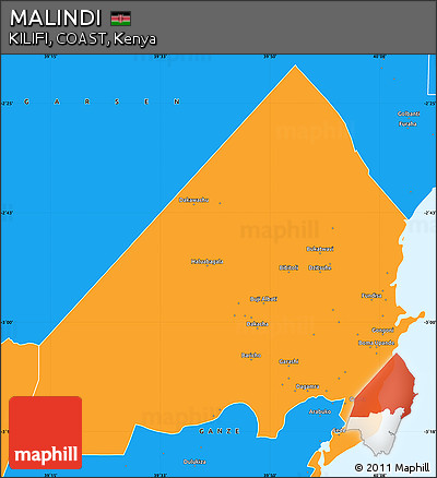 Political Simple Map of MALINDI