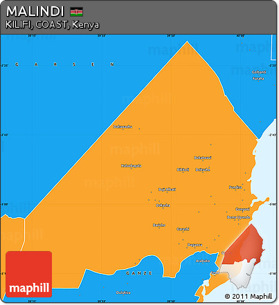 Political Simple Map of MALINDI