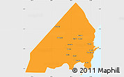 Political Simple Map of MALINDI, single color outside