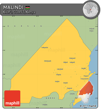 Savanna Style Simple Map of MALINDI