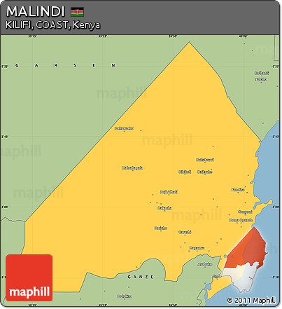 Savanna Style Simple Map of MALINDI