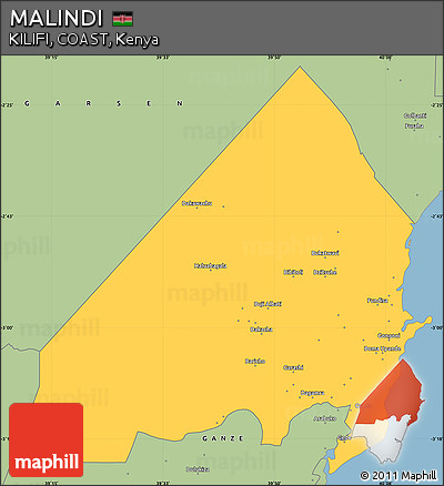 Savanna Style Simple Map of MALINDI