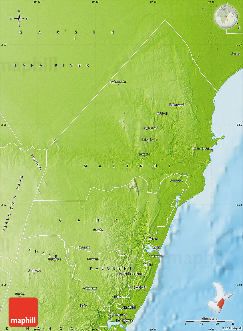 Physical Map of KILIFI