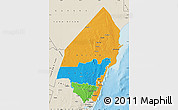Political Map of KILIFI, shaded relief outside