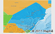 Political Shades Panoramic Map of KILIFI