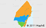 Political Simple Map of KILIFI, single color outside