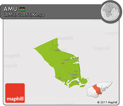 Physical 3D Map of AMU, cropped outside