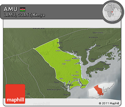 Physical 3D Map of AMU, darken, semi-desaturated