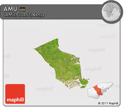 Satellite 3D Map of AMU, cropped outside
