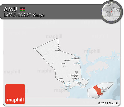 Silver Style 3D Map of AMU, single color outside