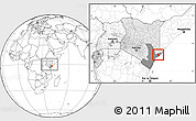 Blank Location Map of AMU, highlighted country, highlighted grandparent region, within the entire country