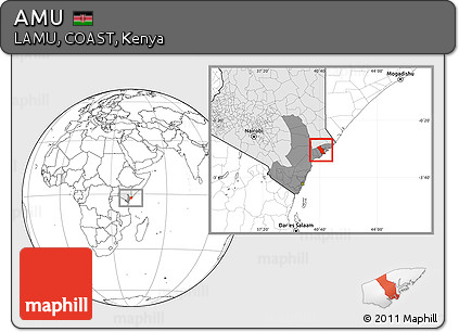 Blank Location Map of AMU, highlighted country, highlighted grandparent region