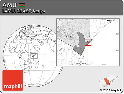Blank Location Map of AMU, highlighted country, highlighted grandparent region
