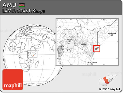 Blank Location Map of AMU, highlighted parent region, highlighted grandparent region, within the entire country