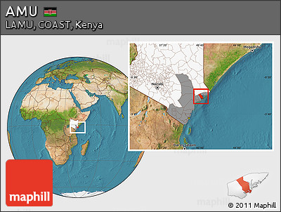 Satellite Location Map of AMU, highlighted country, highlighted grandparent region