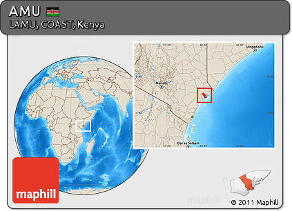 Shaded Relief Location Map of AMU
