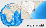 Shaded Relief Location Map of AMU, highlighted country, highlighted parent region