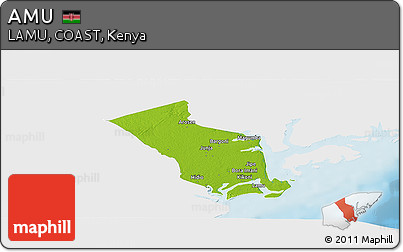 Physical Panoramic Map of AMU, single color outside