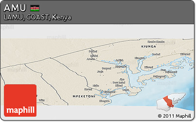 Shaded Relief Panoramic Map of AMU