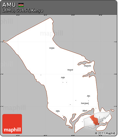 Gray Simple Map of AMU, cropped outside