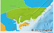Physical 3D Map of KIUNGA, political outside