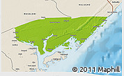 Physical 3D Map of KIUNGA, shaded relief outside