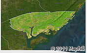 Satellite 3D Map of KIUNGA, darken