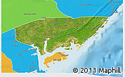 Satellite 3D Map of KIUNGA, political outside