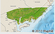 Satellite 3D Map of KIUNGA, shaded relief outside