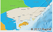 Shaded Relief 3D Map of KIUNGA, political outside