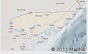 Shaded Relief 3D Map of KIUNGA, semi-desaturated