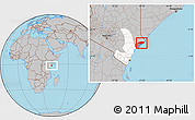 Gray Location Map of KIUNGA, highlighted parent region, highlighted grandparent region