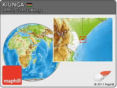 Physical Location Map of KIUNGA, highlighted grandparent region