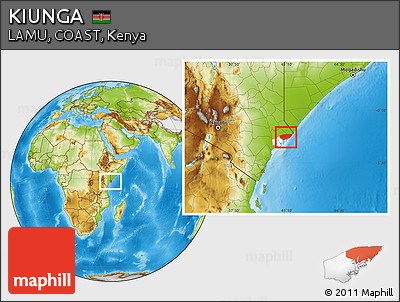 Physical Location Map of KIUNGA, highlighted parent region