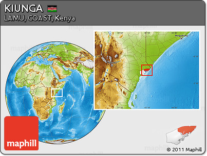 Physical Location Map of KIUNGA, highlighted parent region