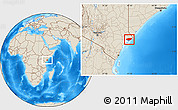 Shaded Relief Location Map of KIUNGA, highlighted parent region