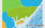 Physical Map of KIUNGA, political outside