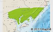 Physical Map of KIUNGA, shaded relief outside