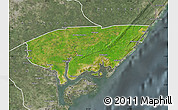 Satellite Map of KIUNGA, semi-desaturated