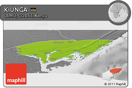 Physical Panoramic Map of KIUNGA, desaturated