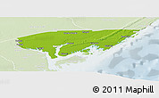Physical Panoramic Map of KIUNGA, lighten