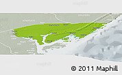Physical Panoramic Map of KIUNGA, lighten, semi-desaturated