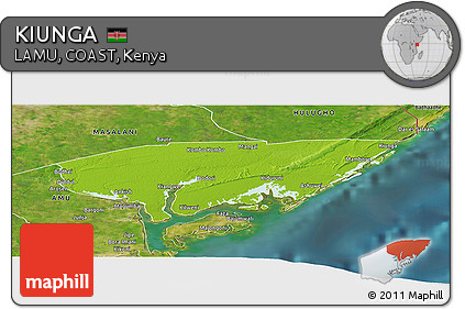 Physical Panoramic Map of KIUNGA, satellite outside