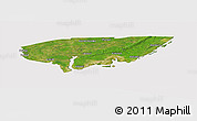 Satellite Panoramic Map of KIUNGA, cropped outside